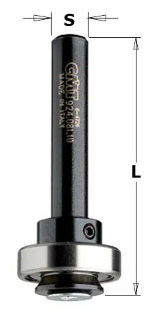 Aufnahmedorn mit Kugellager, mit Anschlagring, GL=55mm, S=8mm