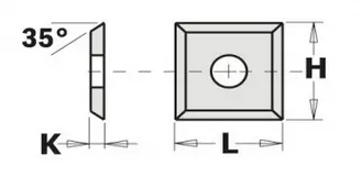 HW Wendeplatte 12x12x1,5mm, 35°