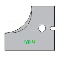 HW Profilmesser R3, unten zu WPL Abrund -/Viertelstabfräser R2-R5 (C072-25-U), 15x18x2mm