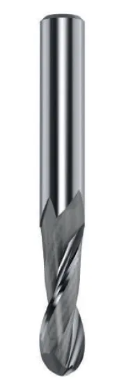 VHM Hohlkehlfräser R1.6, Z2, D=3.2mm, NL=12.7mm, GL=50.8mm, S=6.35mm, R