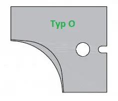HW Profilmesser R13, oben zu WPL Abrund -/Viertelstabfräser R11-R15 (C072-1115-O), 25x28x2mm