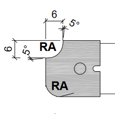 HW Profilmesser R5/R5 zu WPL Viertelstabfräser konvex/konkav R2-R5 (C090-R2-R5)