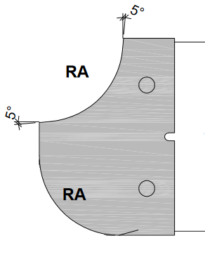 HW Profilmesser R11/R11 zu WPL Viertelstabfräser konvex/konkav R10-R15 (C090-R10-R15)