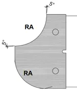 HW Profilmesser R13/R13 zu WPL Viertelstabfräser konvex/konkav R10-R15 (C090-R10-R15)