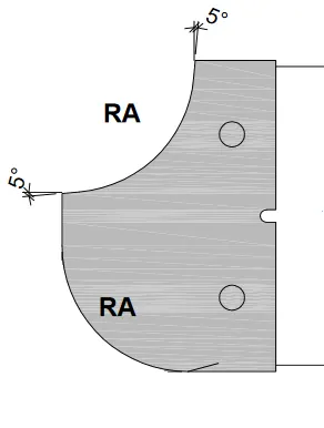 HW Profilmesser R13/R13 zu WPL Viertelstabfräser konvex/konkav R10-R15 (C090-R10-R15)