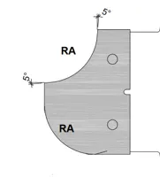 HW Profilmesser R18/R18 zu WPL Viertelstabfräser konvex/konkav R15-R20 (C090-R15-R20)