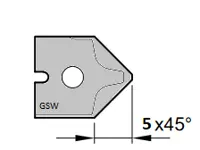 HW Profilmesser 5x45° zu WPL Abrund/Fase/Fügefräsersatz (C292)