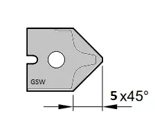 HW Profilmesser 5x45° zu WPL Abrund/Fase/Fügefräsersatz (C292)
