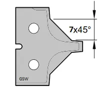 HW Profilmesser 7x45° zu WPL Abrund/Fase/Fügefräsersatz (C292)