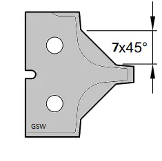 HW Profilmesser 7x45° zu WPL Abrund/Fase/Fügefräsersatz (C292)