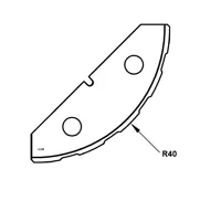 HW Profilmesser R40 zu WPL Kugelschruppfräser (C839), 60x20x2mm