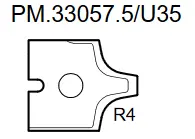 HW Profilmesser R4 zu WPL Abrund- / Fase Schaftfräser Z2 (C258-16/20)