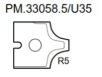 HW Profilmesser R5 zu WPL Abrund- / Fase Schaftfräser Z2 (C258-16/20)