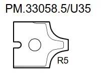 HW Profilmesser R5 zu WPL Abrund- / Fase Schaftfräser Z2 (C258-16/20)