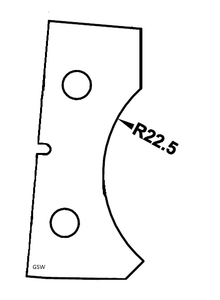 HW Profilmesser R22.5 zu WPL Handlauffräser CNC (506-2), 50x23x2mm