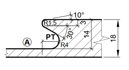 HW Profilmesser - Profil "A" zu WPL Griffmuldenfräser (C557-1A)