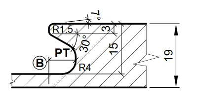 HW Profilmesser - Profil "B" zu WPL Griffmuldenfräser (C557-1B)