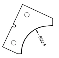 HW Profilmesser R22.5 oben zu WPL Handlauffräser CNC (C506-1), 40x30x2mm