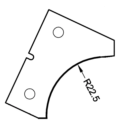 HW Profilmesser  R22.5 oben zu WPL Handlauffräser CNC (C506-1), 40x30x2mm