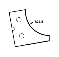 HW Profilmesser R22.5 unten zu WPL Handlauffräser CNC (C506-1), 35x30x2mm