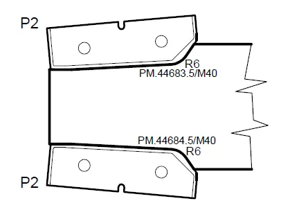 HW Profilmesser P2 (R6) zu WPL Abplattfräser CNC (C210-1, C210-2)
