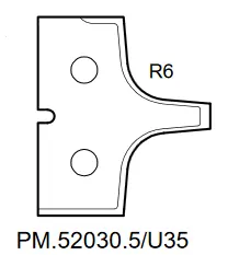 HW Profilmesser R6 zu WPL Abrund- / Fase Schaftfräser Z2 (C258-61220)
