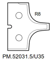 HW Profilmesser R8 zu WPL Abrund- / Fase Schaftfräser Z2 (C258-61220)