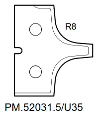 HW Profilmesser R8 zu WPL Abrund- / Fase Schaftfräser Z2 (C258-61220)