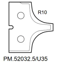 HW Profilmesser R10 zu WPL Abrund- / Fase Schaftfräser Z2 (C258-61220)