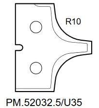 HW Profilmesser R10 zu WPL Abrund- / Fase Schaftfräser Z2 (C258-61220)