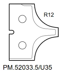 HW Profilmesser R12 zu WPL Abrund- / Fase Schaftfräser Z2 (C258-61220)