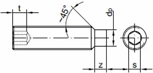Gewindestift DIN 915 - M6 x 12 / T15
