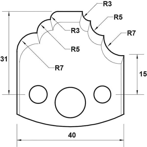 SP Profilmesser, 40mm, Nr. 021