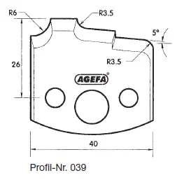 SP Profilmesser, 40mm, Nr. 039