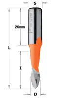 HW Durchgangslochbohrer X-treme, D=8mm, NL=27mm, GL=57.5mm, S=10x26mm, L