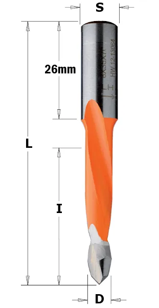 HW Durchgangslochbohrer X-treme, D=8mm, NL=35mm, GL=70mm, S=10x26mm, R