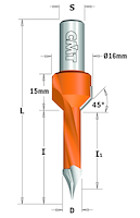 HW Dübelbohrer mit Senker. D=10mm, NL=35mm, GL=70mm, S=10mm, R
