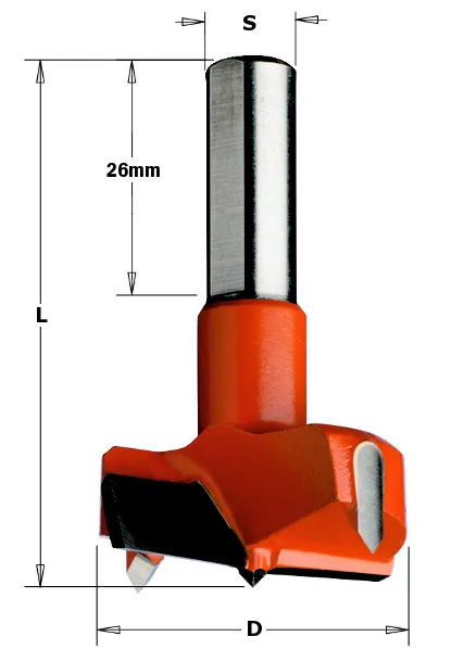 HW Beschlagbohrer, D=35mm, GL=70mm, S=10x26mm, L