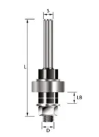 Aufnahmedorn mit Kugellager, D=6.35mm, LB=13mm, GL=76mm, S=12mm