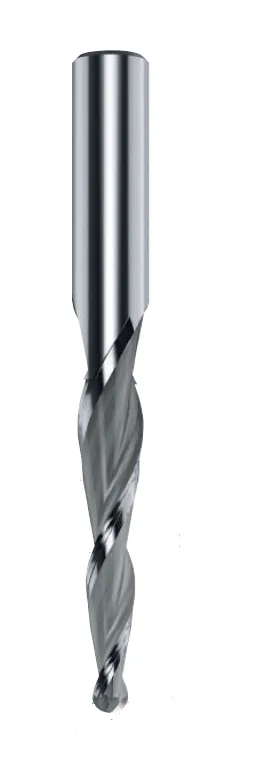 VHM Schaftfräser konisch Z3, D=1.6mm, A=5.5°, NL=30mm, GL=80mm, S=8mm