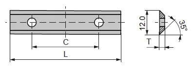 HW Wendeplatte 2-schneidig, 35°, 40x12x1.5mm, KCR08