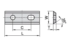 HW Wendeplatte 2-schneidig, 35°, 120x13x2.2mm, KCR08