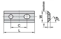 HW Wendeplatte 2-schneidig, 45°, 50x12x1.5mm, HE40