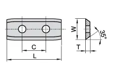 HW Wendeplatte 2-schneidig, 35°, 30x12x1.5mm, BO KCR08