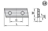 HW Wendeplatte 2-schneidig, 35°, 29.5x12x1.5mm, LE 15° KCR08