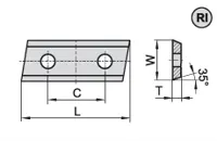 HW Wendeplatte 2-schneidig, 35°, 49.2x12x1.5mm, RI 5° KCR08