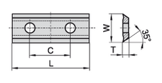 HW Wendeplatte 2-schneidig, 35°, 50x12x1.5mm, CB HE40