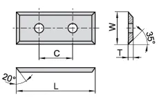 HW Wendeplatte 4-schneidig, 35° 29.5x9x1.5mm, KCR08