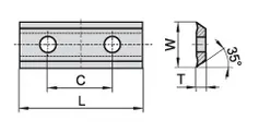 HW Wendeplatte 4-schneidig, 35°, 28.5x12x1.5mm, CB KCR08