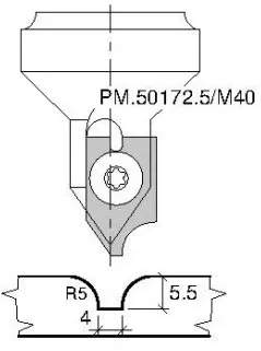 HW Profilmesser zu WPL Ziernutoberfräser CNC (C230)